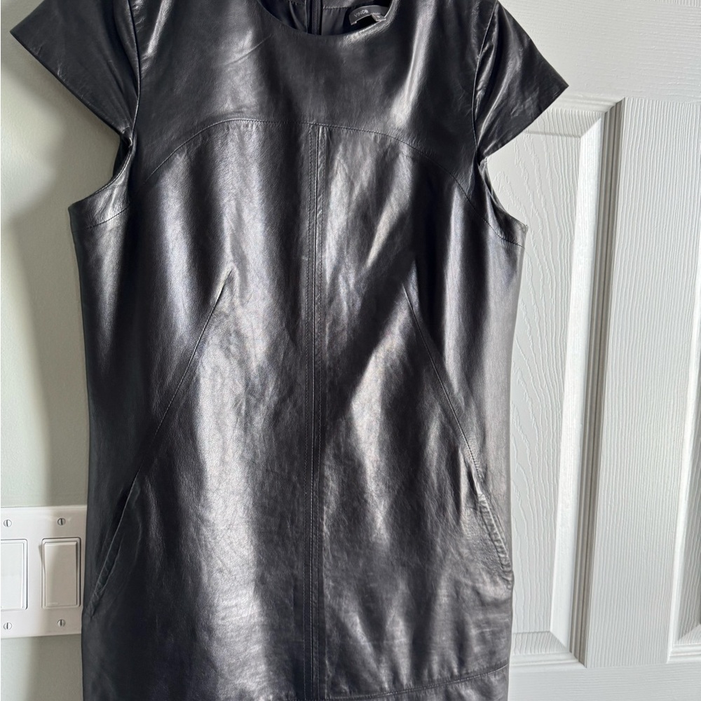 Vince Ebony Leather Top